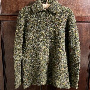 TALBOTS POPCORN TWEED KNIT CONFETTI GREENSIZE  M(estimated)